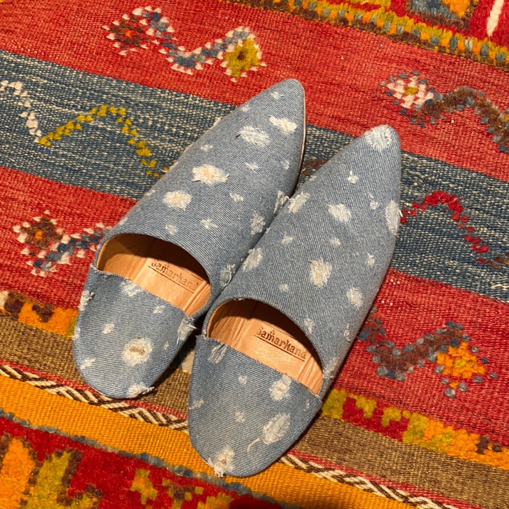 New Tunisian Samarkand slides, babouches 8 women’s, one-of-a-kind